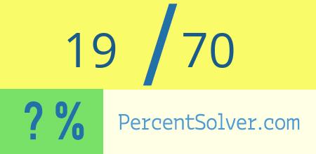 What is 19 out of 70 as a percentage ? 19 out of 70 as a percent