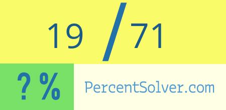 What is 19 out of 71 as a percentage ? 19 out of 71 as a percent