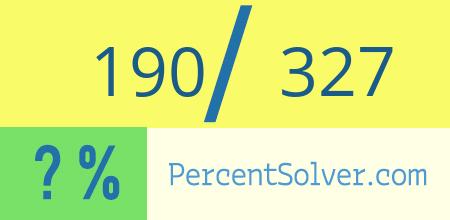 What is 190 out of 327 as a percentage ? 190 out of 327 as a percent