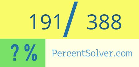 What is 191 out of 388 as a percentage ? 191 out of 388 as a percent