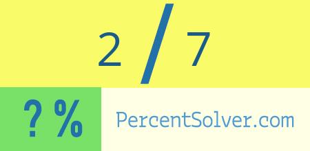 What is 2 out of 7 as a percentage ? 2 out of 7 as a percent