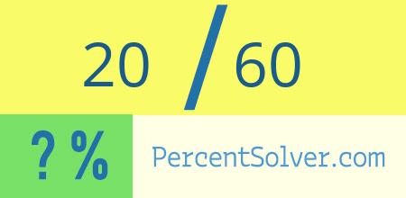 What is 20 out of 60 as a percentage ? 20 out of 60 as a percent