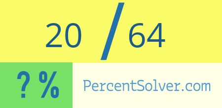 What is 20 out of 64 as a percentage ? 20 out of 64 as a percent