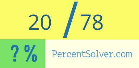 What is 20 out of 78 as a percentage ? 20 out of 78 as a percent