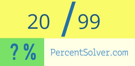 20 out of 99 as a percent