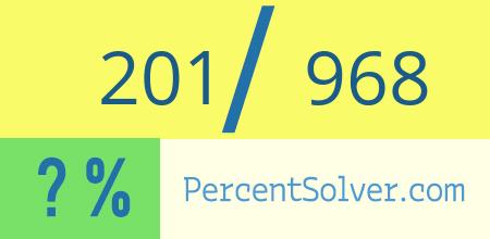 201 out of 968 as a percent