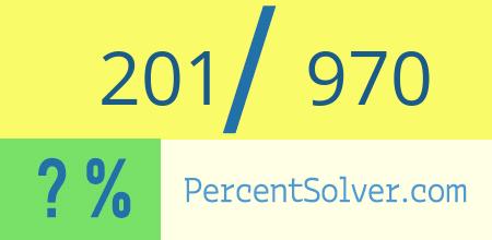 What is 201 out of 970 as a percentage ? 201 out of 970 as a percent