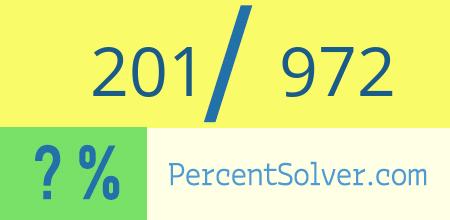 What is 201 out of 972 as a percentage ? 201 out of 972 as a percent