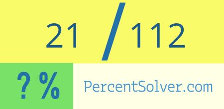 What is 21 out of 112 as a percentage ? 21 out of 112 as a percent