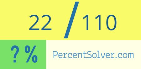 What is 22 out of 110 as a percentage ? 22 out of 110 as a percent