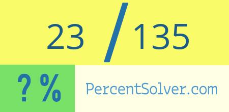 23 out of 135 as a percent