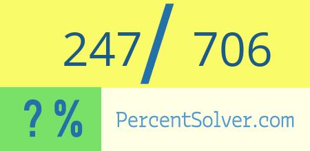 What is 247 out of 706 as a percentage ? 247 out of 706 as a percent