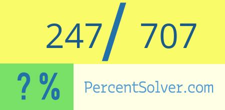 What is 247 out of 707 as a percentage ? 247 out of 707 as a percent