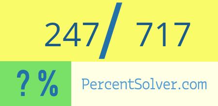What is 247 out of 717 as a percentage ? 247 out of 717 as a percent