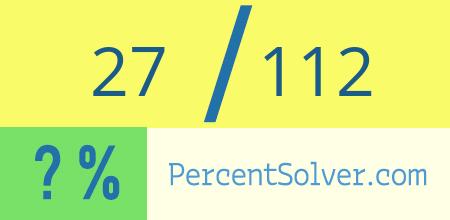 27 out of 112 as a percent