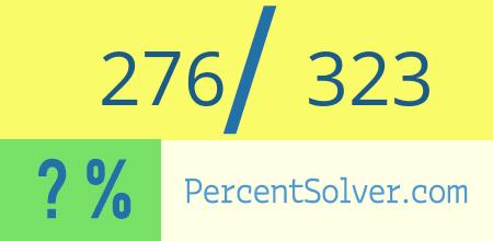 What is 276 out of 323 as a percentage ? 276 out of 323 as a percent