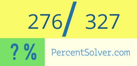 What is 276 out of 327 as a percentage ? 276 out of 327 as a percent
