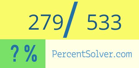 279 out of 533 as a percent