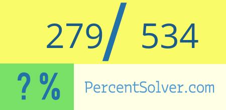What is 279 out of 534 as a percentage ? 279 out of 534 as a percent