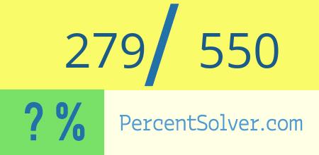 279 out of 550 as a percent