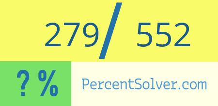 279 out of 552 as a percent