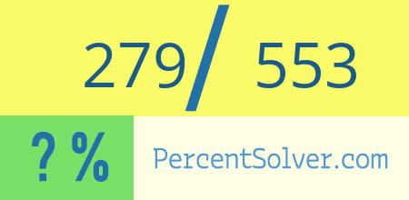 279 out of 553 as a percent
