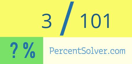 3 out of 101 as a percent