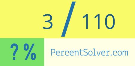 What is 3 out of 110 as a percentage ? 3 out of 110 as a percent