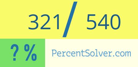 What is 321 out of 540 as a percentage ? 321 out of 540 as a percent