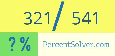What is 321 out of 541 as a percentage ? 321 out of 541 as a percent