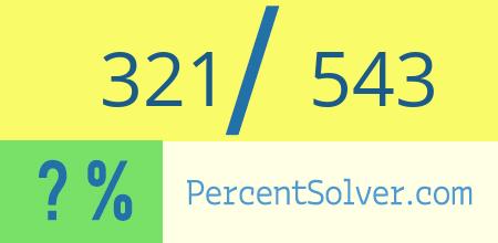 What is 321 out of 543 as a percentage ? 321 out of 543 as a percent