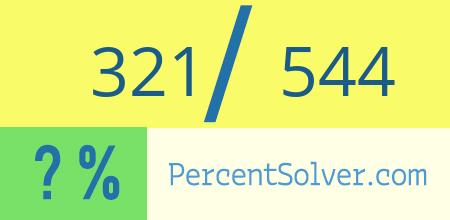 What is 321 out of 544 as a percentage ? 321 out of 544 as a percent