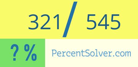 What is 321 out of 545 as a percentage ? 321 out of 545 as a percent