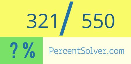 321 out of 550 as a percent