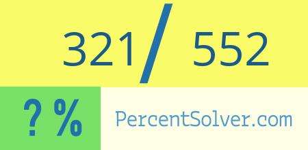 What is 321 out of 552 as a percentage ? 321 out of 552 as a percent