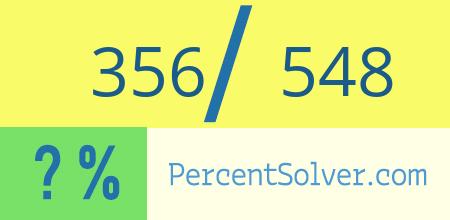 What is 356 out of 548 as a percentage ? 356 out of 548 as a percent