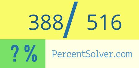 What is 388 out of 516 as a percentage ? 388 out of 516 as a percent