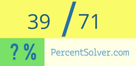 What is 39 out of 71 as a percentage ? 39 out of 71 as a percent