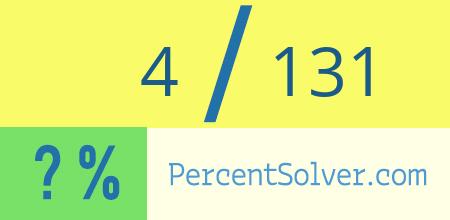 4 out of 131 as a percent