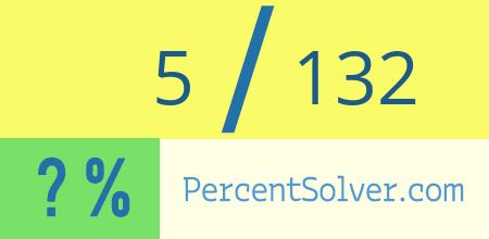 What is 5 out of 132 as a percentage ? 5 out of 132 as a percent