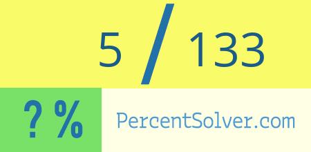 What is 5 out of 133 as a percentage ? 5 out of 133 as a percent