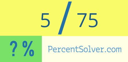 What is 5 out of 75 as a percentage ? 5 out of 75 as a percent