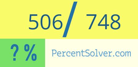 What is 506 out of 748 as a percentage ? 506 out of 748 as a percent