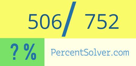 What is 506 out of 752 as a percentage ? 506 out of 752 as a percent