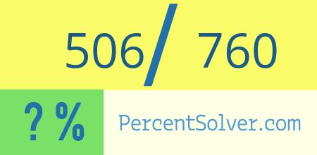 What is 506 out of 760 as a percentage ? 506 out of 760 as a percent
