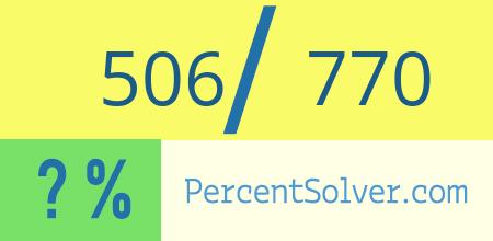 What is 506 out of 770 as a percentage ? 506 out of 770 as a percent