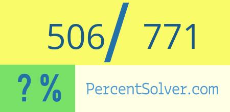 What is 506 out of 771 as a percentage ? 506 out of 771 as a percent
