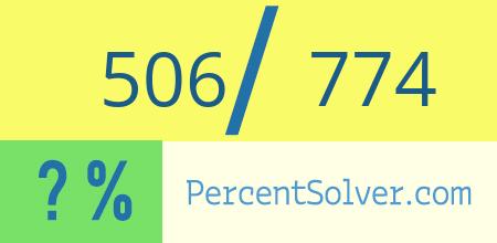 What is 506 out of 774 as a percentage ? 506 out of 774 as a percent