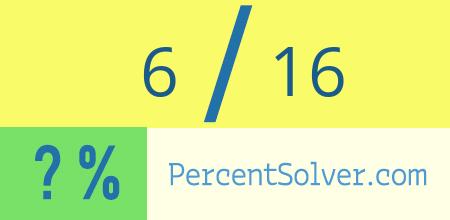 What is 6 out of 16 as a percentage ? 6 out of 16 as a percent