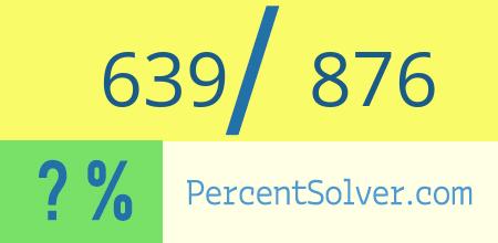 639 out of 876 as a percent